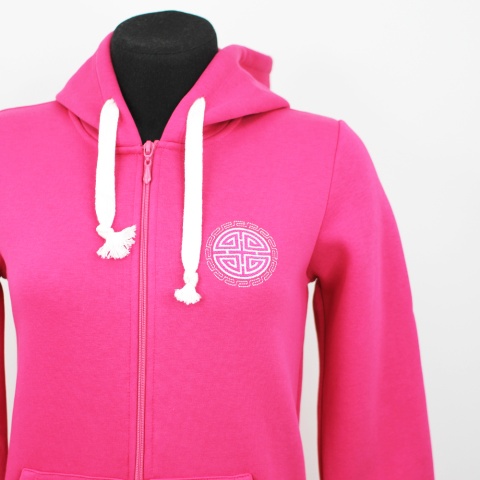 Толстовка на молнии с вышивкой (розовый)