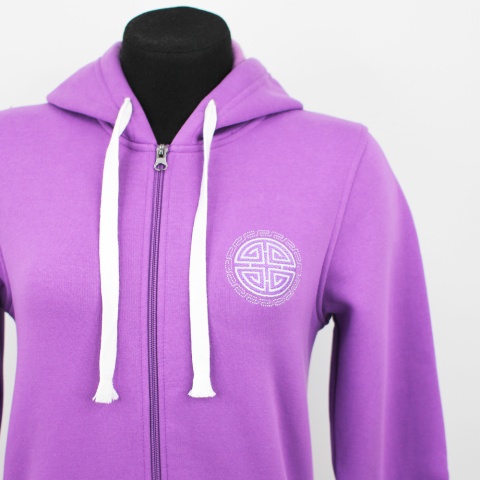 Толстовка на молнии с вышивкой (фиолетовая)