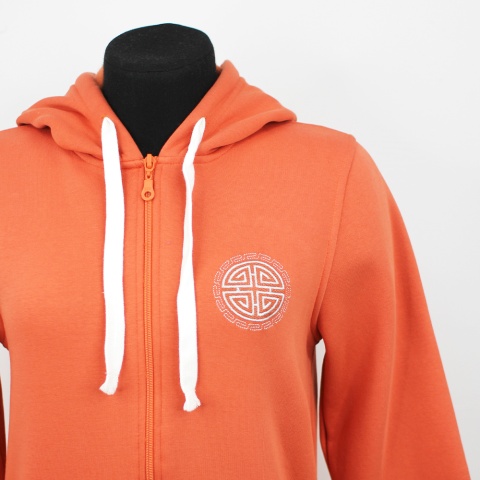 Толстовка на молнии с вышивкой (оражевый)