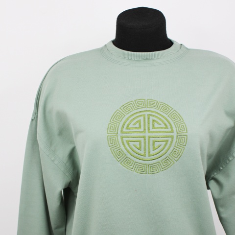 Свитшот с вышивкой (светло-зеленый)